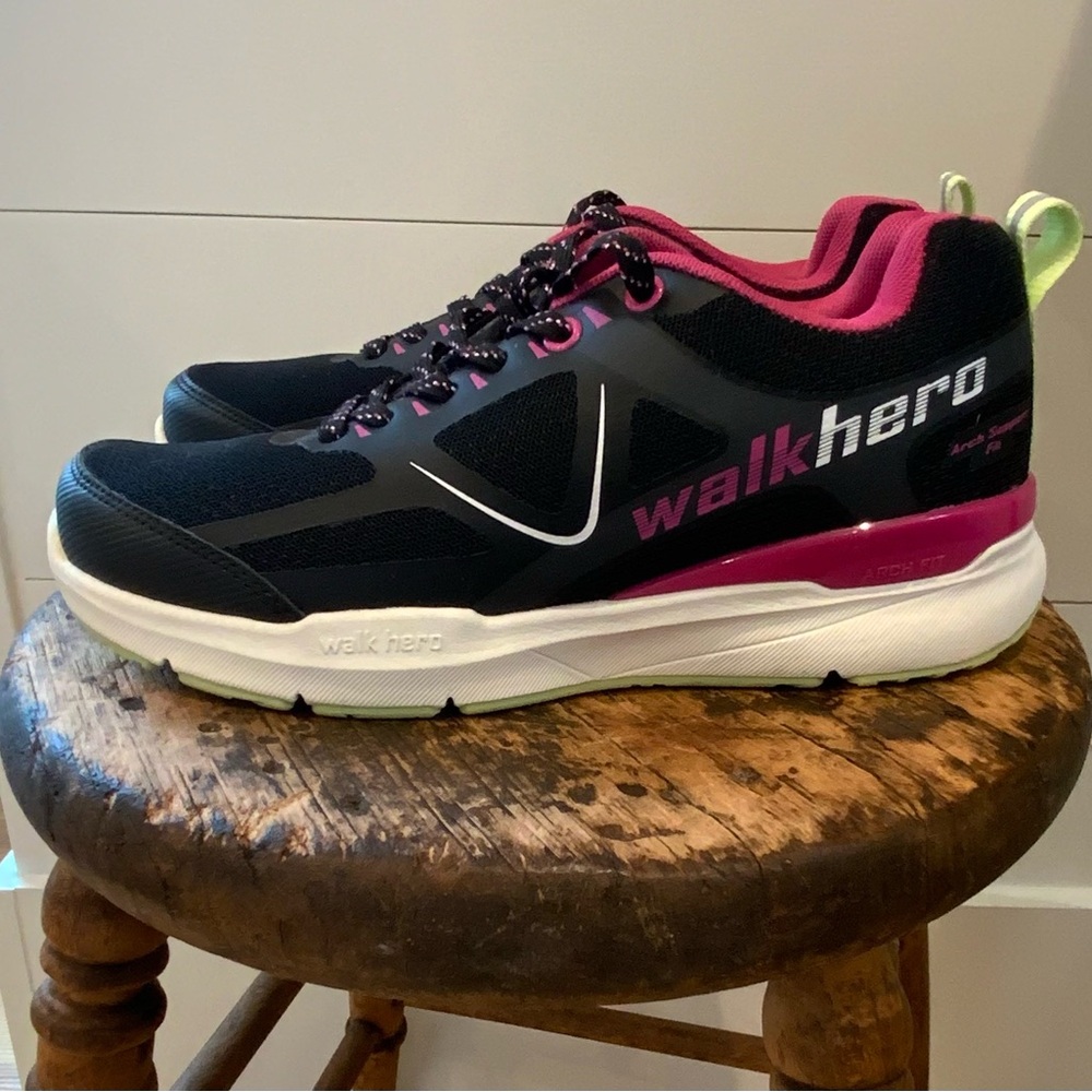 SATURDAY SALE - Walkhero Women's Black and Pink Athletic Shoes Size 7.5